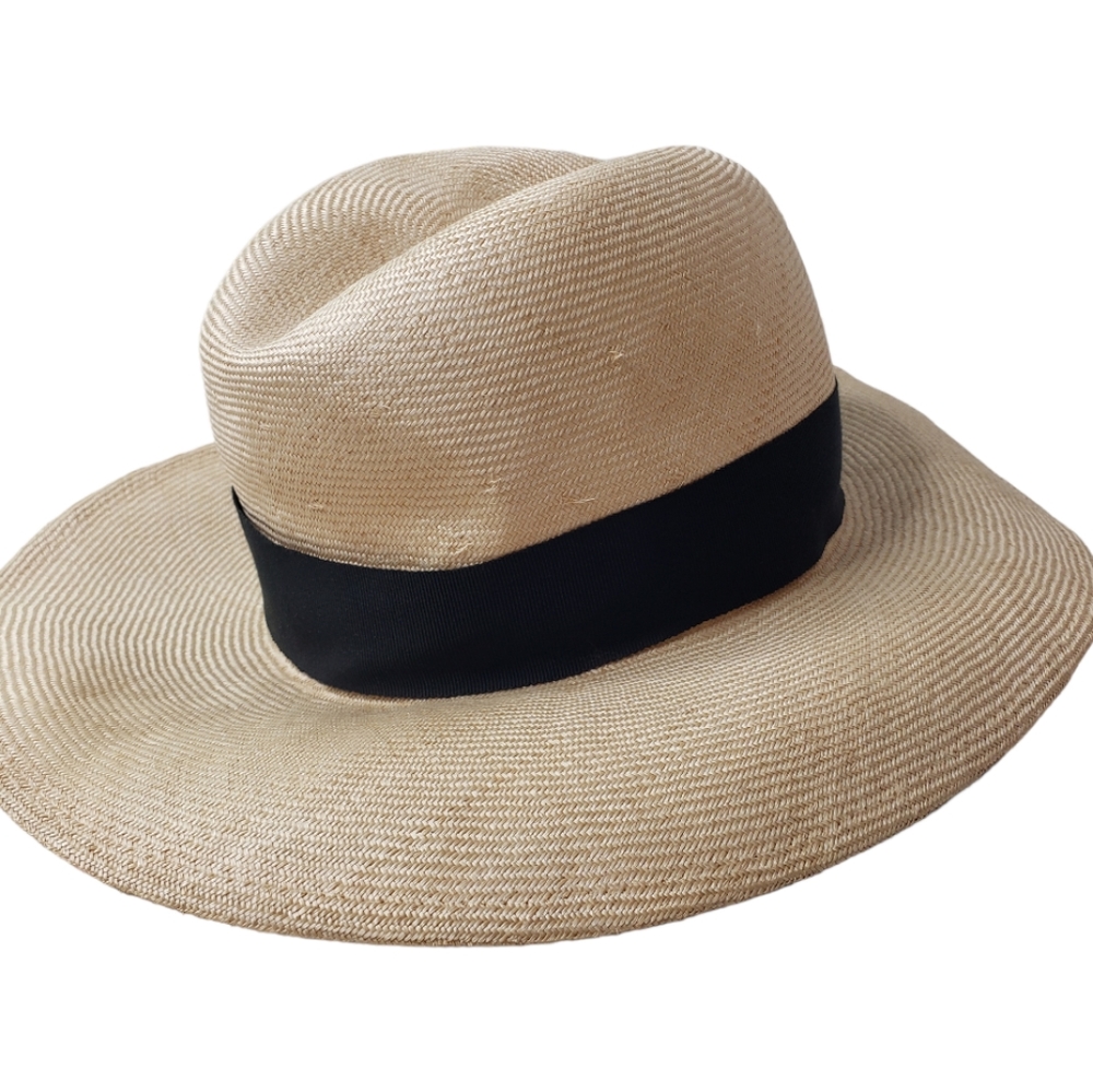 Vintage 80's Fedora Liz Clairborne Exotic Safari Panama Cuba Coastal Beach Sun - Picture 1 of 8